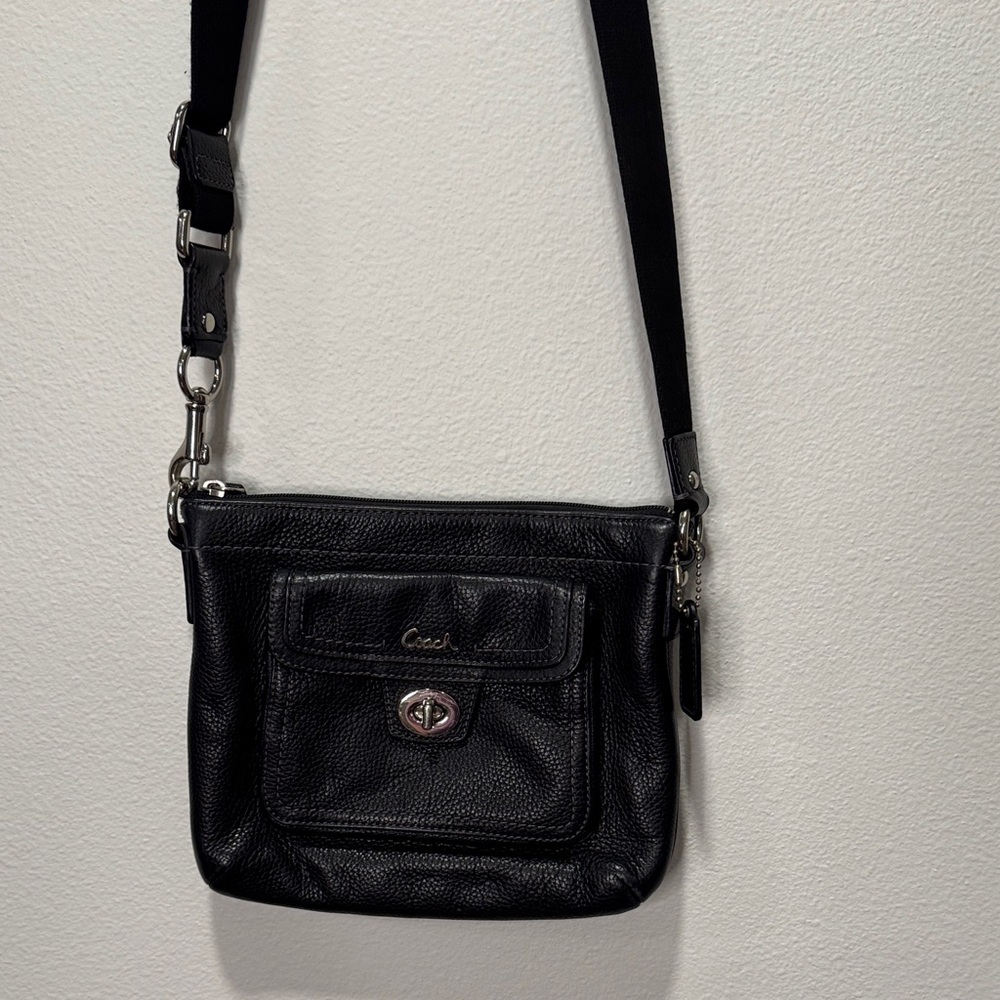 Coach Black Pebbled Leather Crossbody Bag